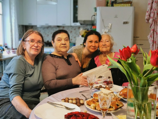 Social visit with elderly residents